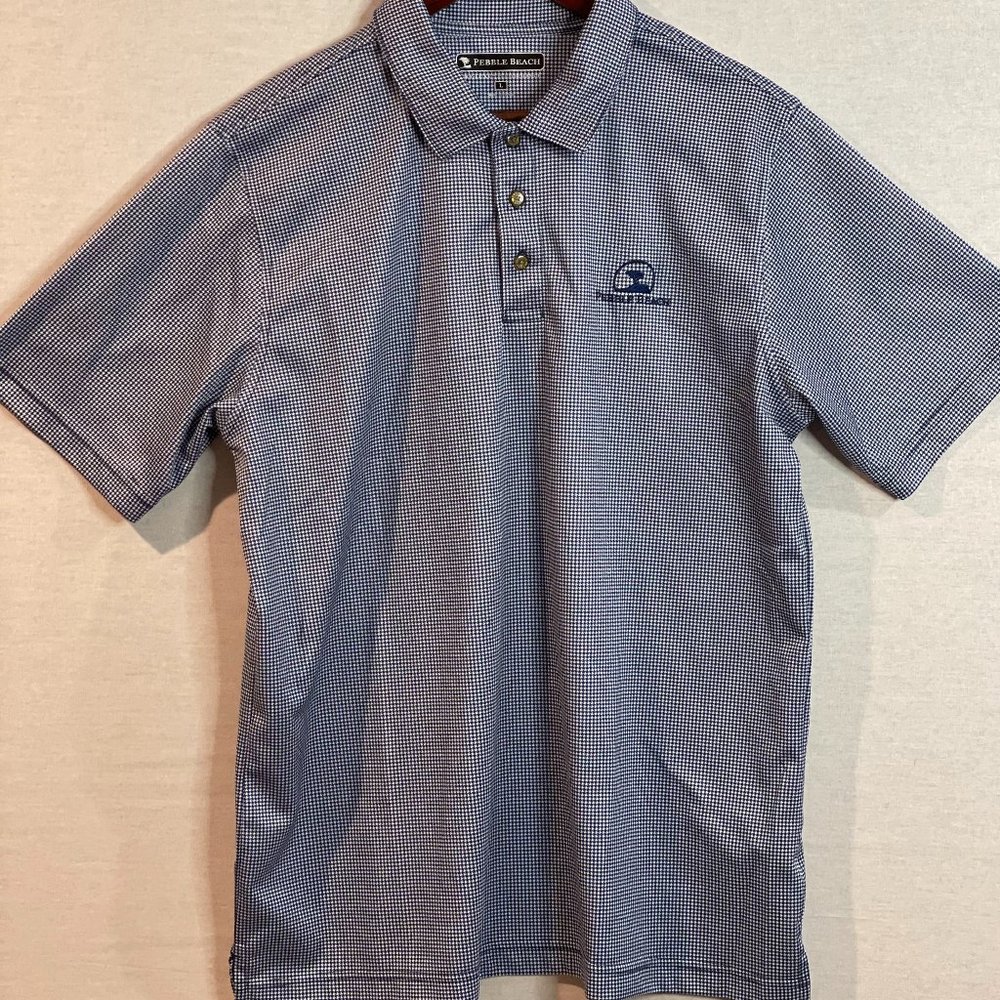 Men's Pebble Beach Golf Polo Dry-Luxe Performance Shirt With Short Sleeve Size L